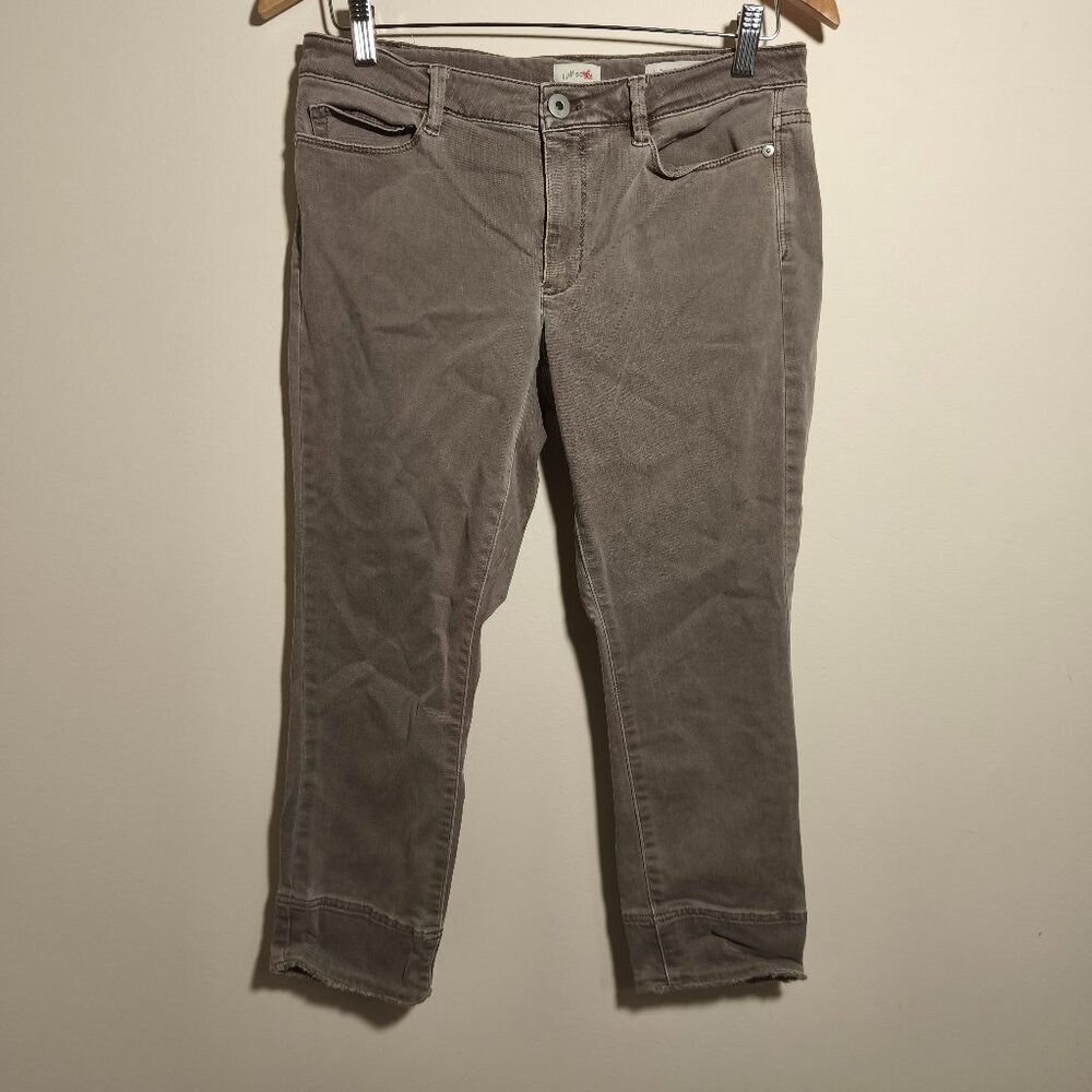 J Jill Authentic Fit Cropped Jeans Straight Leg sz 6 Brown Taupe Classic Coastal